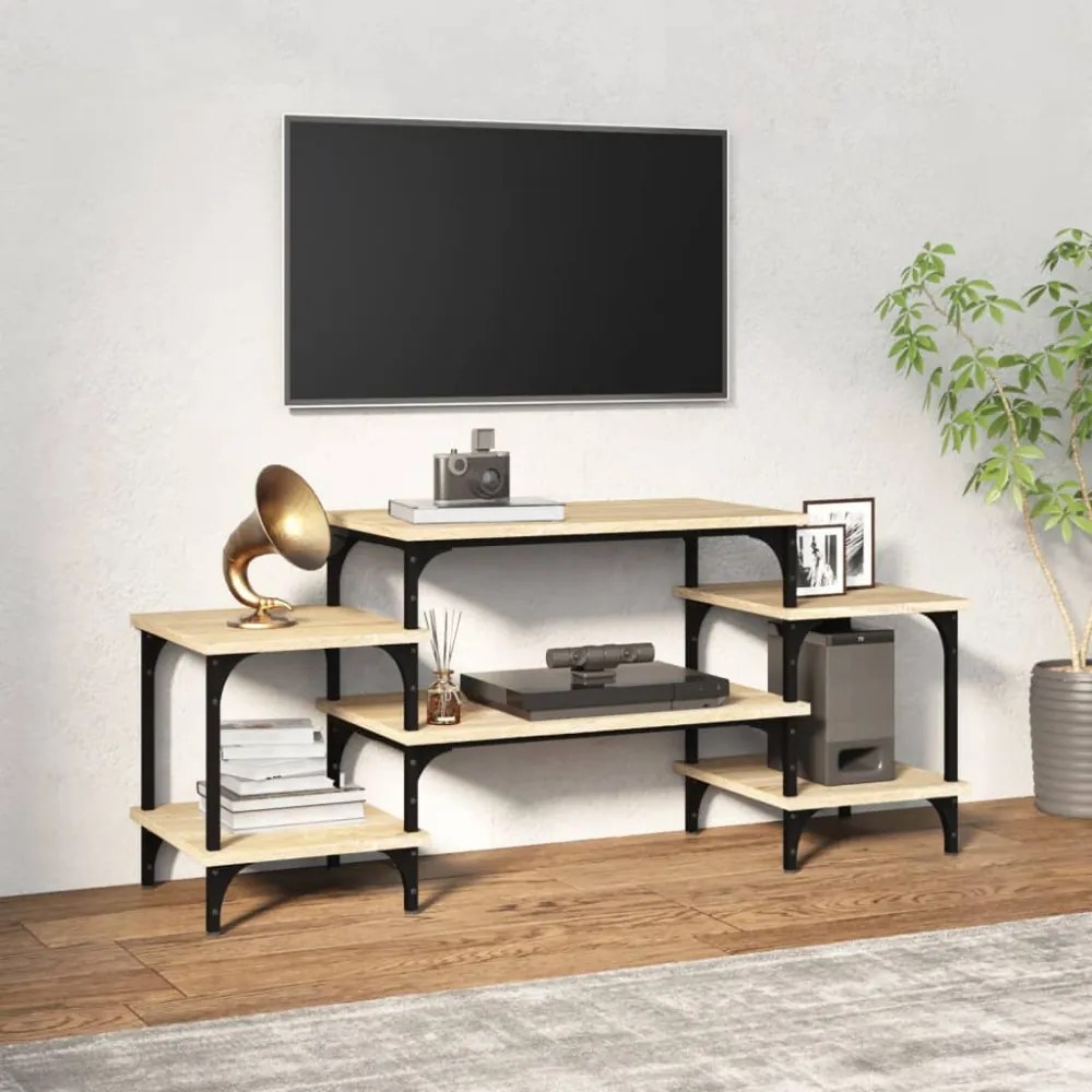 sonoma tölgyszínű szerelt fa TV-szekrény 117x35x52 cm