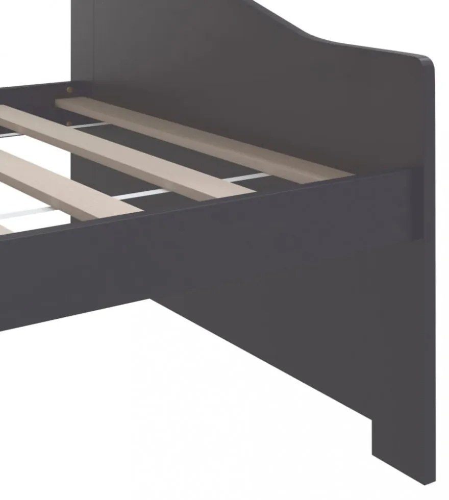 sötétszürke 3 személyes tömör fenyőfa kanapéágy 90 x 200 cm