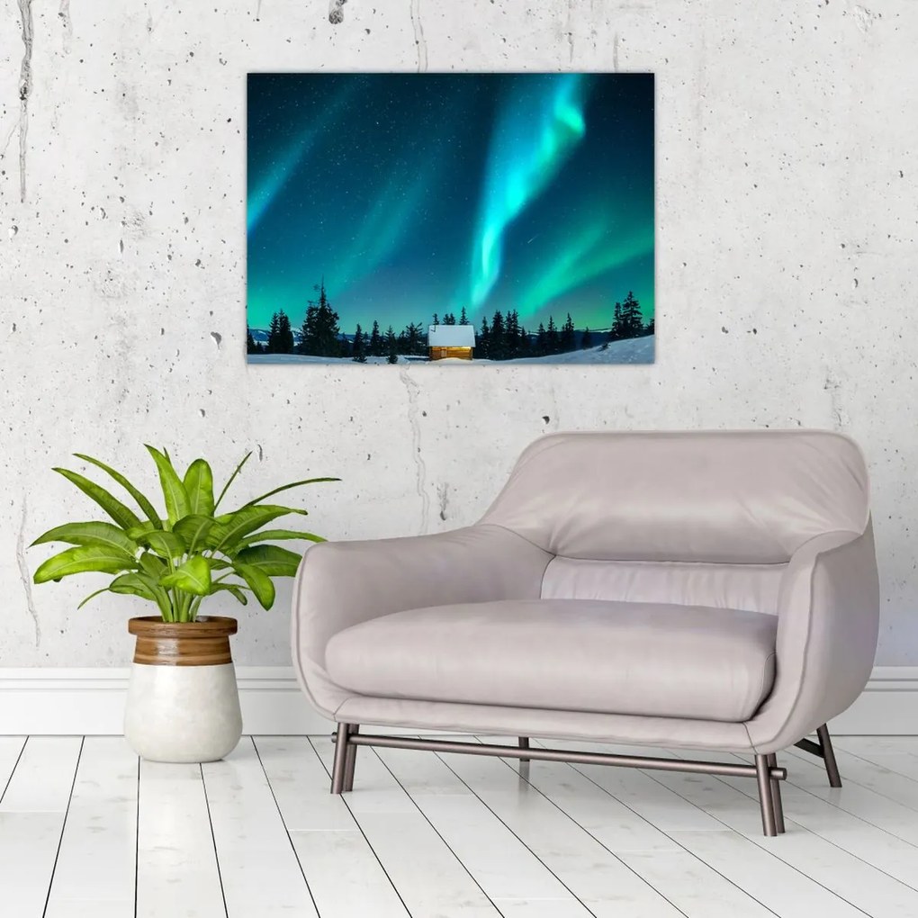 Üveg kép - Aurora Borealis (70x50 cm)