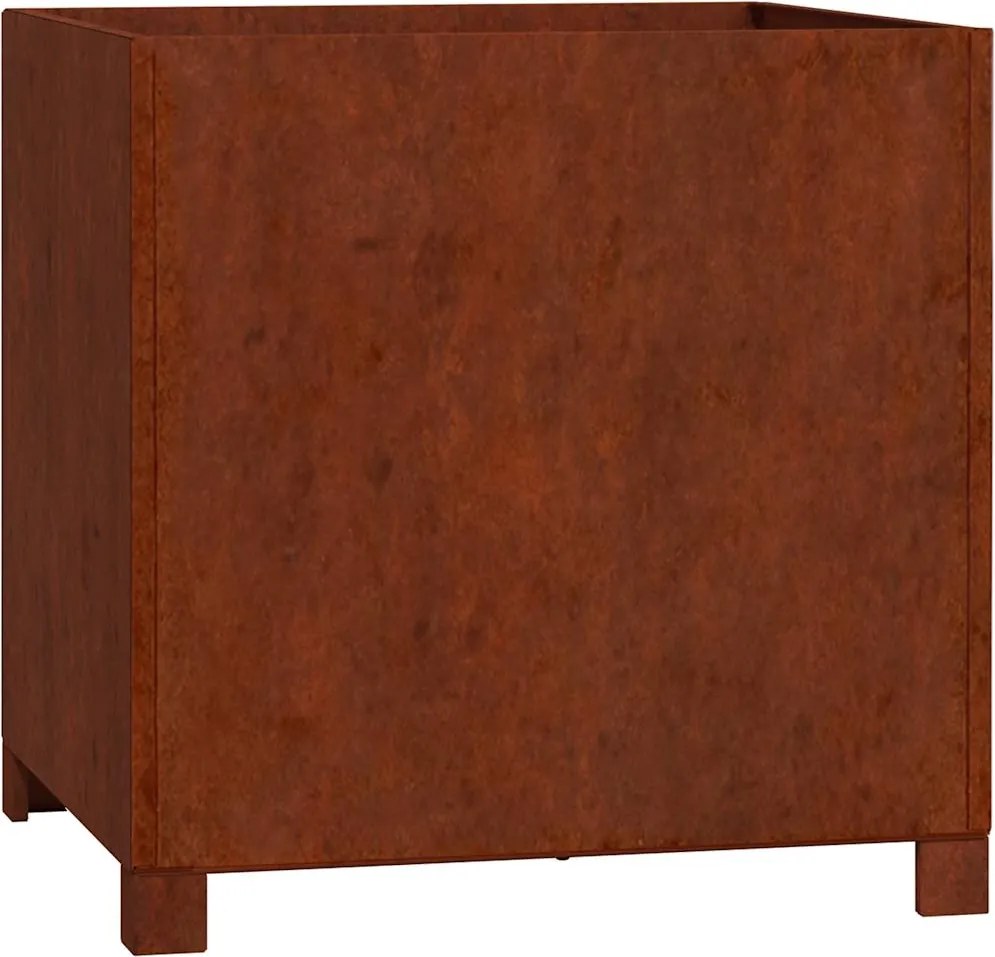vidaXL rozsda színű corten acél növénytartó lábbal 50 x 50 x 50 cm
