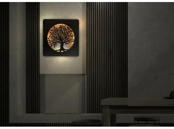 Li-Go 5275/DUB2 - LED fali dekoráció LED/10W/5V 20000 mAh 42x42 cm tölgy + távirányító