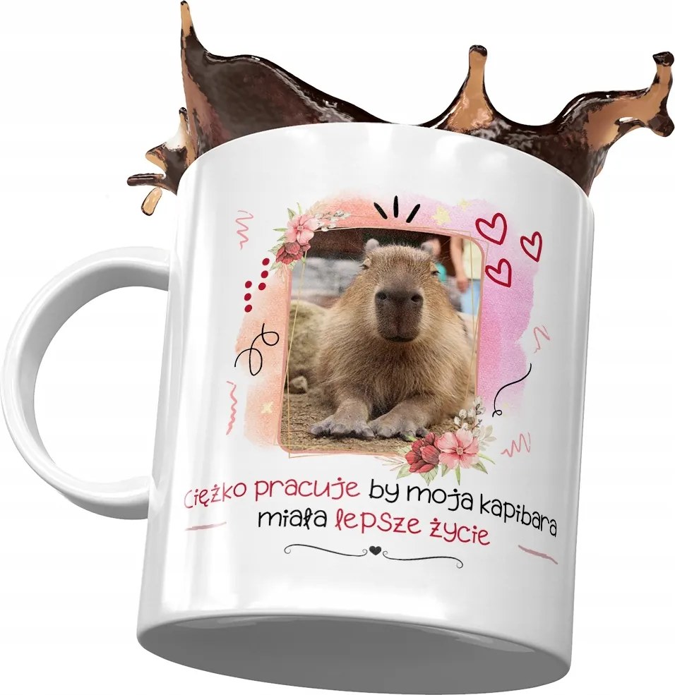 Kapibara bögre Születésnapra Névnapra Ajándék Nyomtatott Fotóval