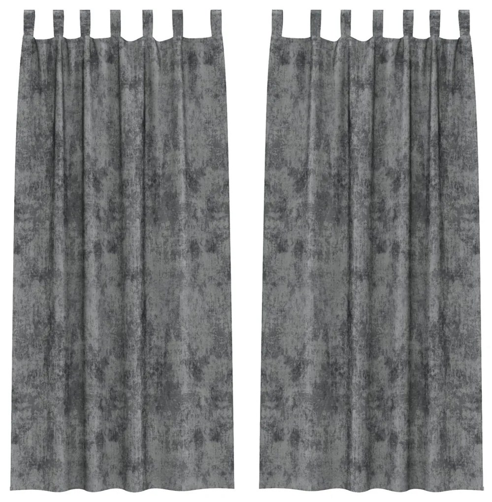 Velúr Függönyök 2 db Gombos Szürke 260x140 cm