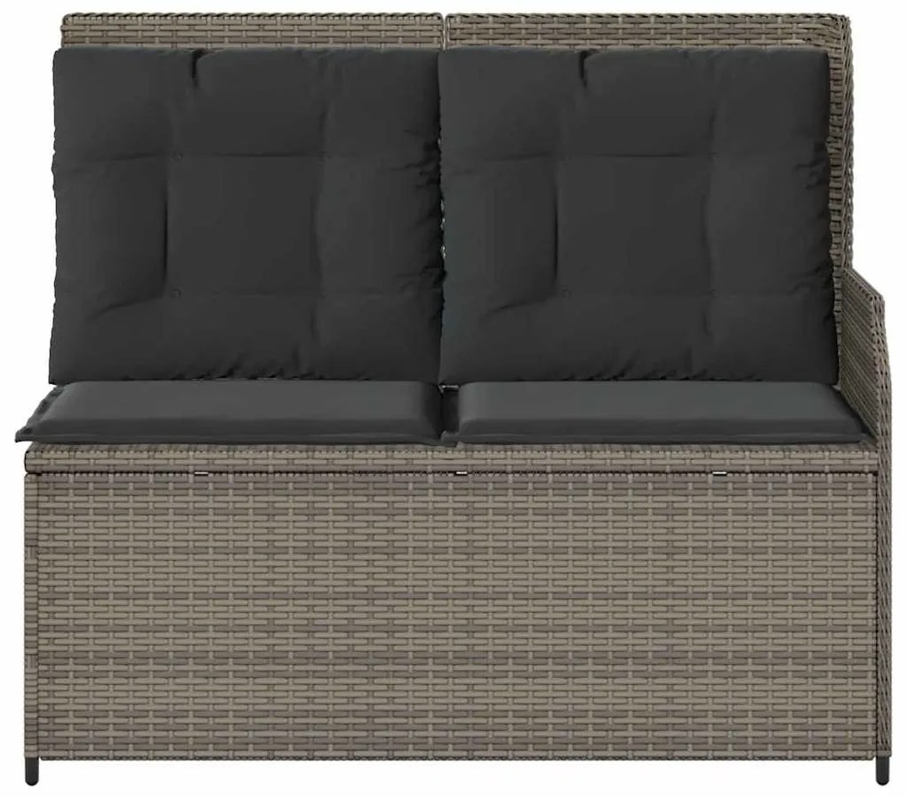 Kerti pad párnával Szürke Poli rattan