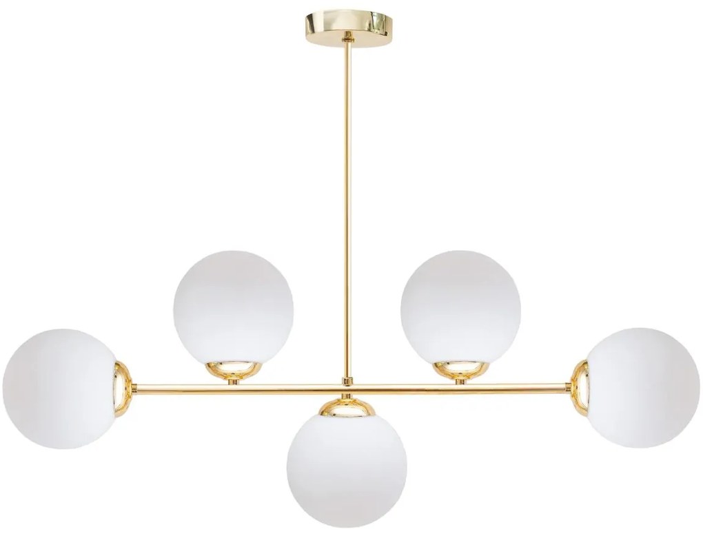 Csillár rúdon FIRA 5xE27/60W/230V arany