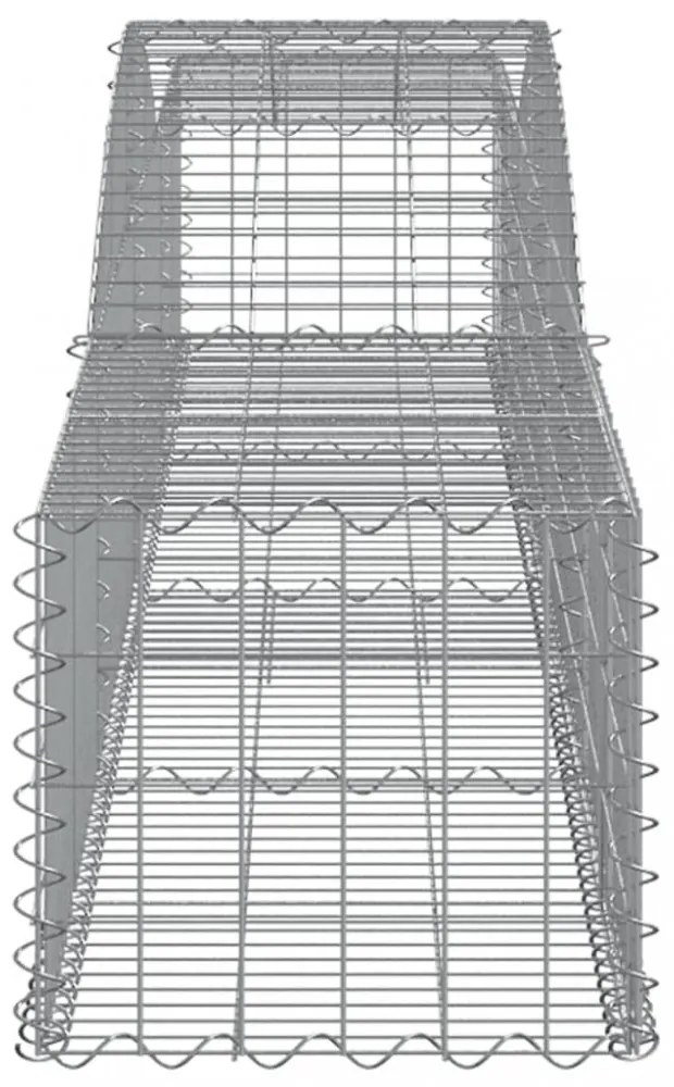 vidaXL 4 db íves horganyzott vas gabion kosár 400x50x40/60 cm