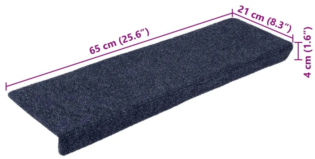 10 db antracitszürke tűlyukasztott lépcsőszőnyeg 65x21x4 cm