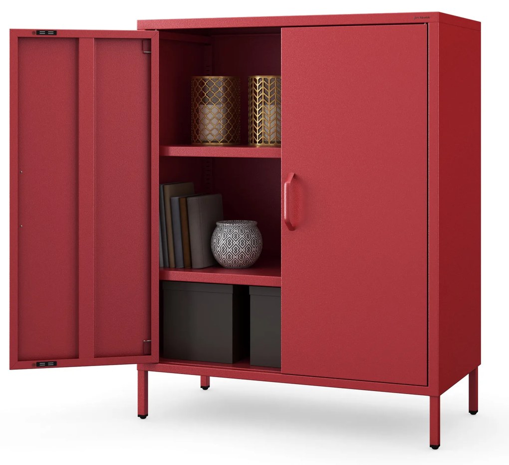 Szafka z półkami VITO, 800 x 1015 x 400 mm, Modern: czerwona