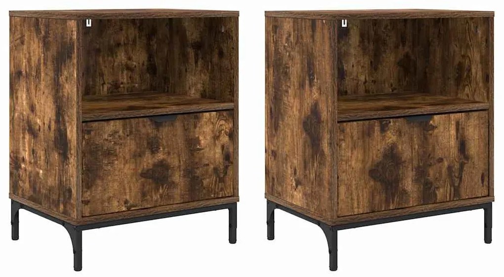 Éjjeliszekrények 2 pcs Füstölt tölgy 49 x 36 x 61 cm Faanyag