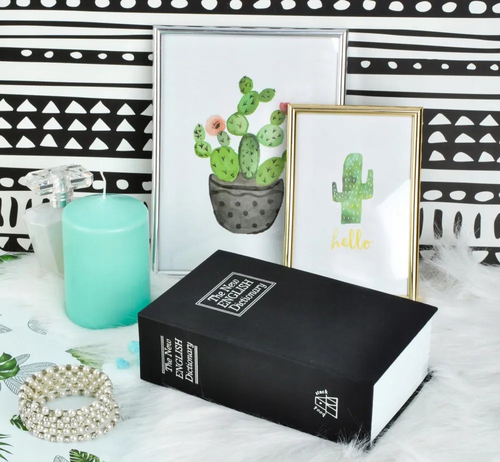 Könyv alakú biztonsági doboz, 18 x 11,5 x 5,6 cm, fekete