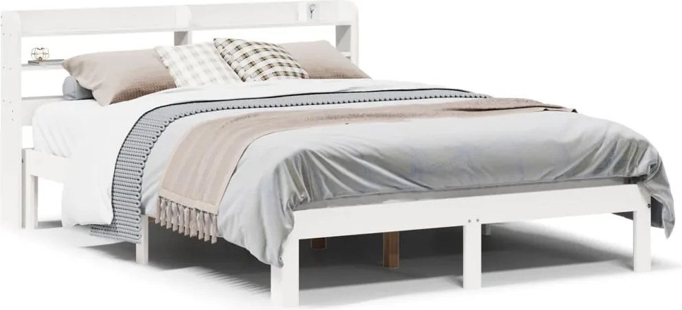vidaXL fehér ágykeret fejtámlával matrac nélkül 120x200 cm