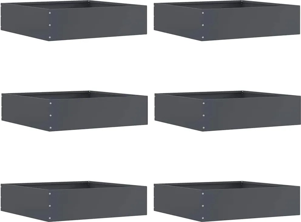 vidaXL Fűszegélyezés 6 pcs Antracit 50 x 50 x 13 cm Acél