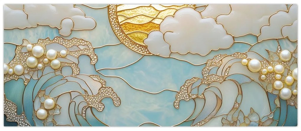 Kép - 3D gyöngyök az óceánban (120x50 cm)