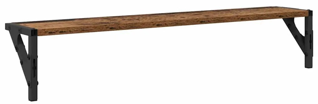 vidaXL Falpolcok polcokkal 2 pcs Öreg fa 80 x 15 x 15,5 cm Faanyag