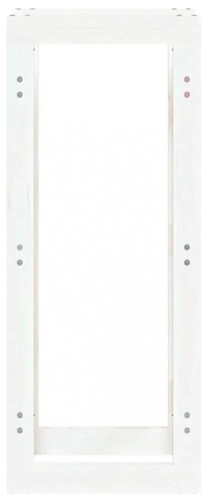 vidaXL tömör fenyőfa tűzifatartó állvány fehér 41x25x100 cm