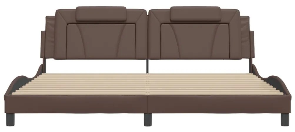barna műbőr ágykeret Viana matrac nélkül 200 x 200 cm