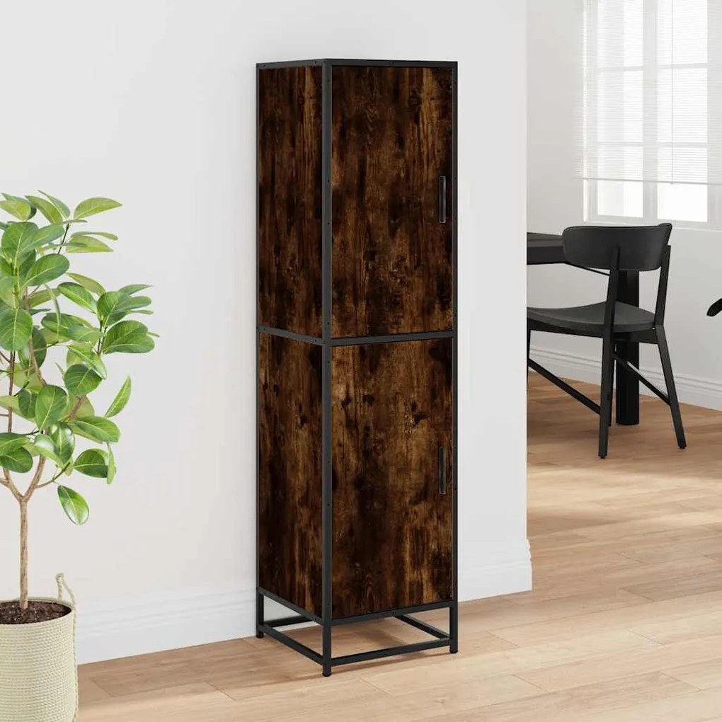 Highboard sonoma tölgy 35,5x35x139 cm gépelt fa és fém