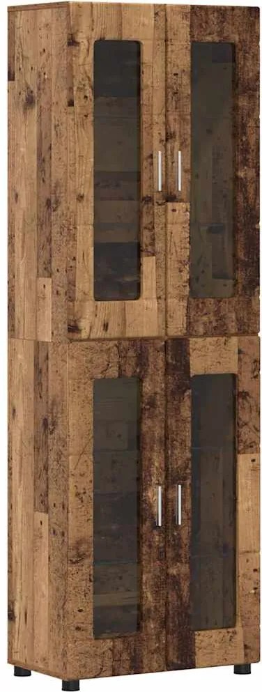 vidaXL Magasfiú polcokkal FLORIN Öreg fa 60 x 35 x 182 cm Faanyag