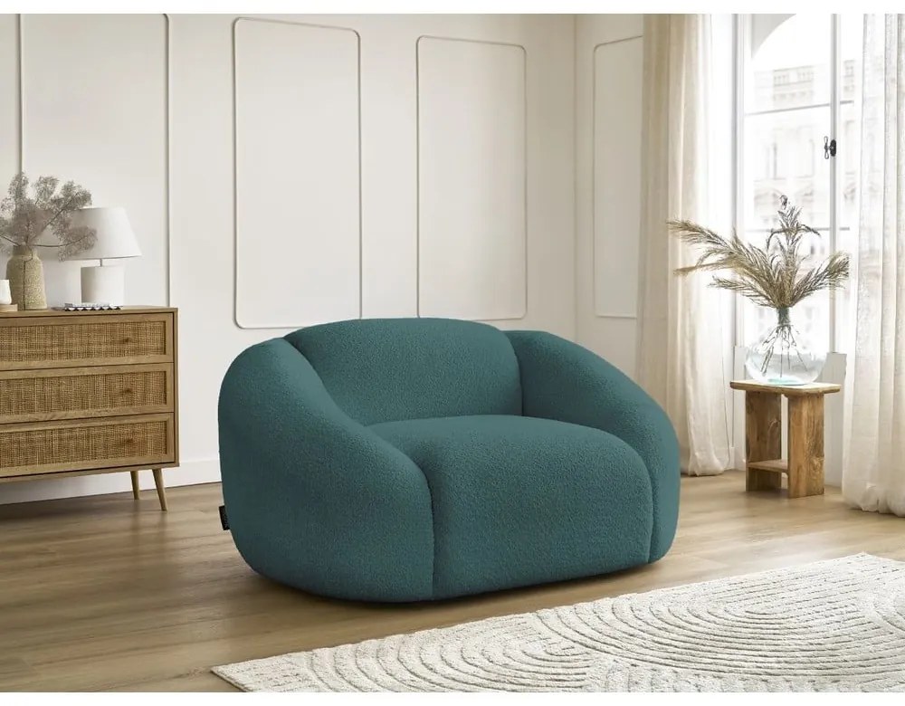 Türkiz buklé fotel Tina – Bobochic Paris