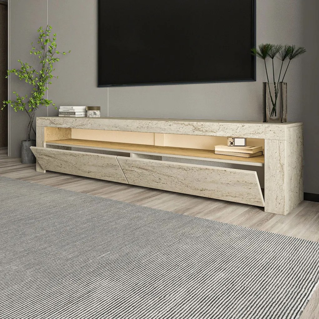 TV-állvány, travertin, 150 cm