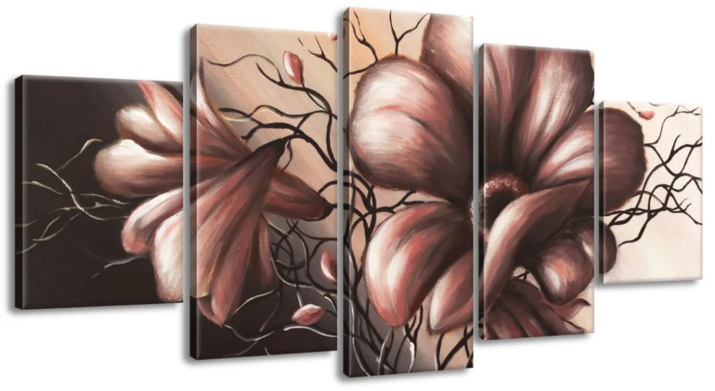 Gario Kézzel festett kép Gyengéd Dáliák - 5 részes Méret: 100 x 70 cm