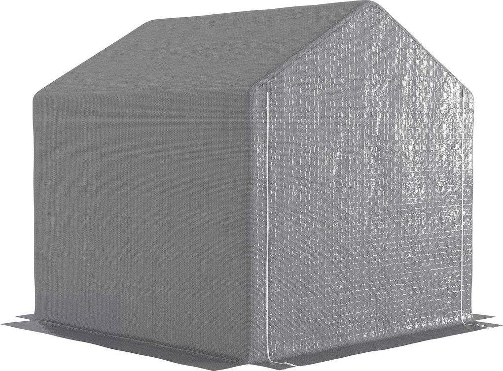 Outsunny Kert Shed 2 x 2 x 2 m Kültéri Kerékpár Menedék Galvanizált Acél Váz, Vízálló és UV-ellenálló, Tároló Sátor Kerékpárhoz, Motorkerékpárokhoz, S
