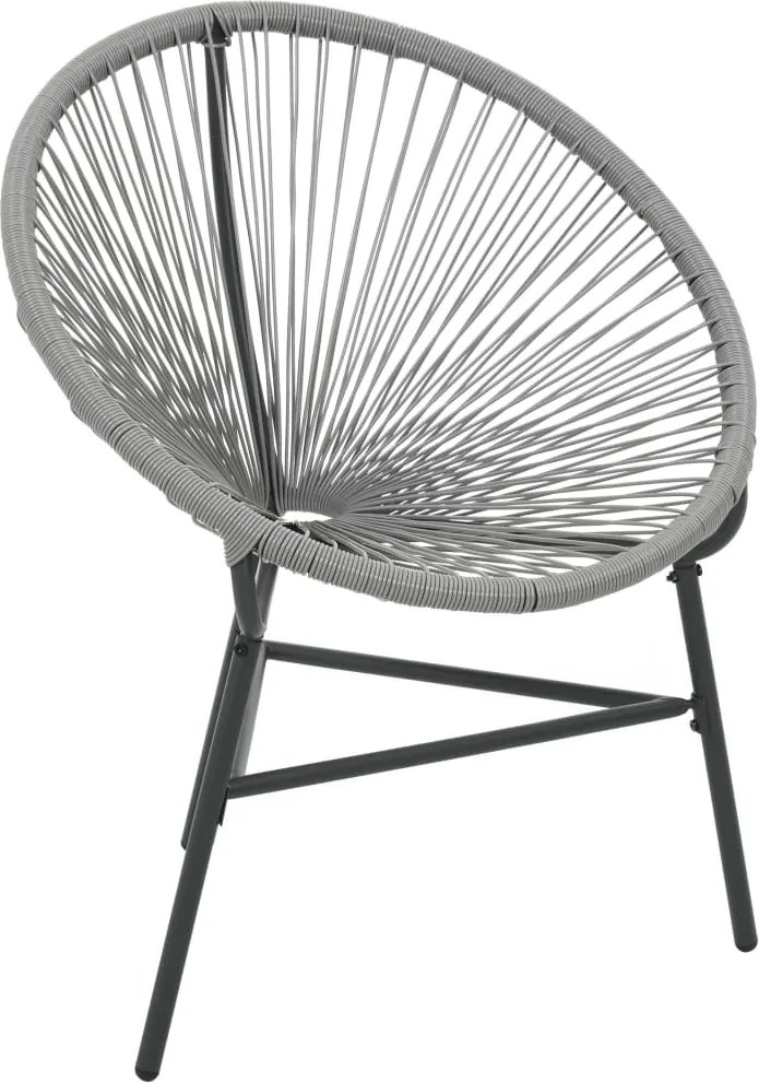 vidaXL szürke polyrattan kerti kagylószék