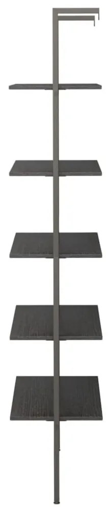5 szintes fekete létrapolc 64 x 35 x 185 cm