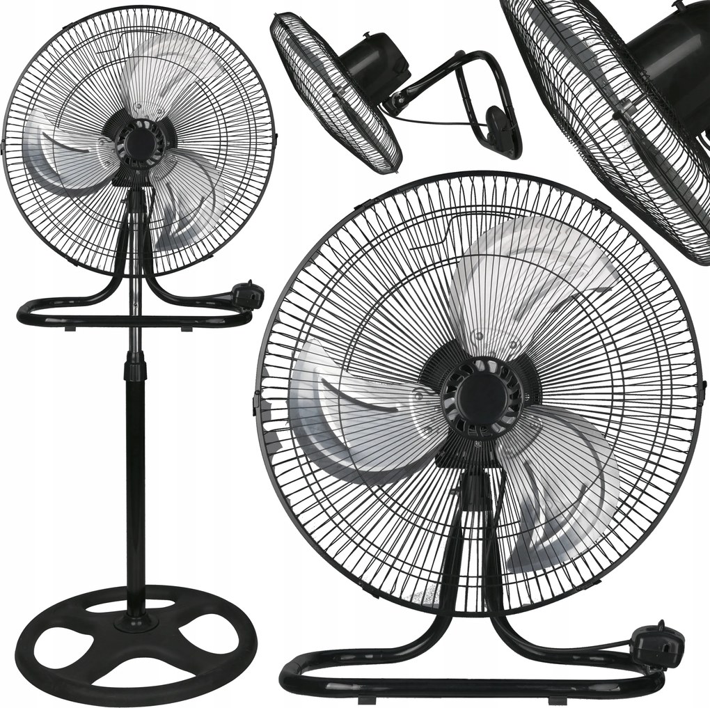 Ventillátor Álló Padló Ventilátor Fali Csendes Erős Ipari 3 Az 1-BEN