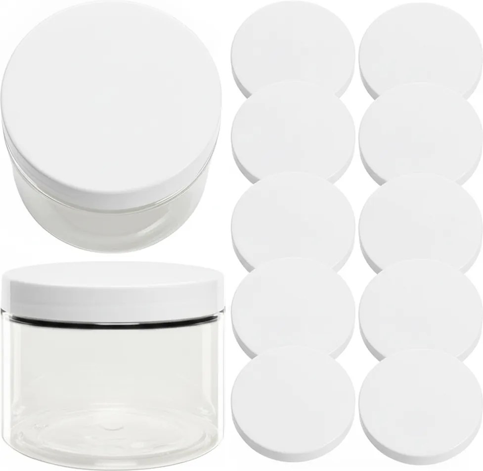 10 db-os befőttesüveg kupak készlet műanyag fehér menetes 89/400