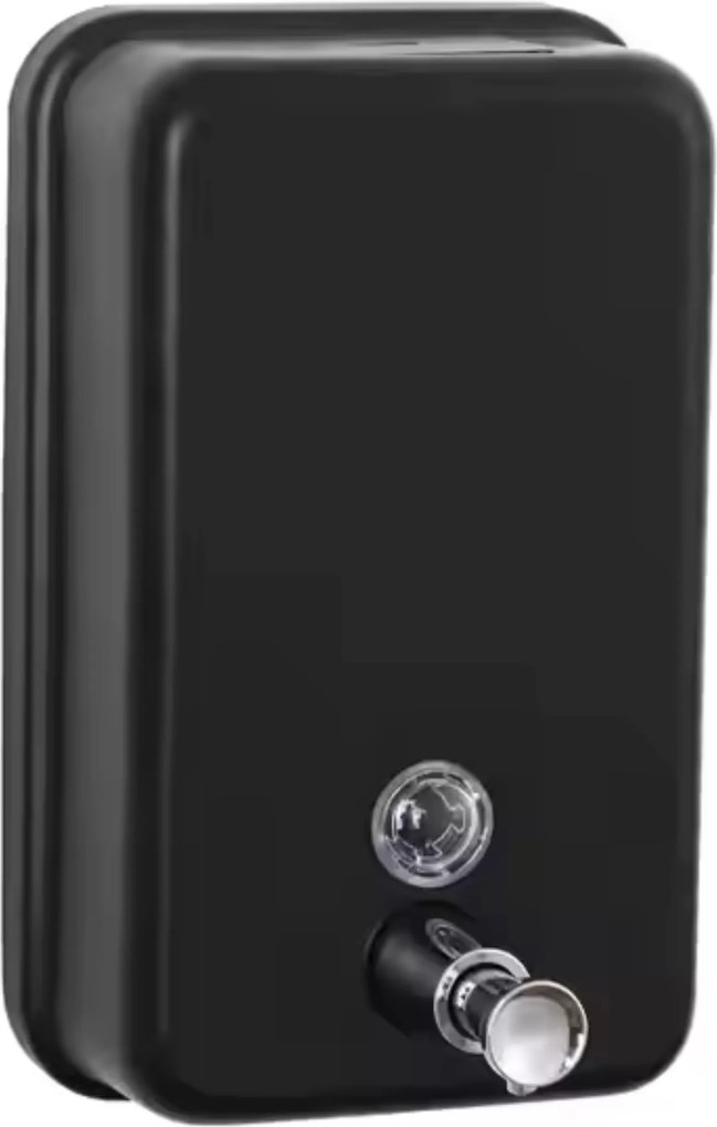 Acél adagoló fekete folyékony szappanhoz 1L falra szerelhető HIGI24