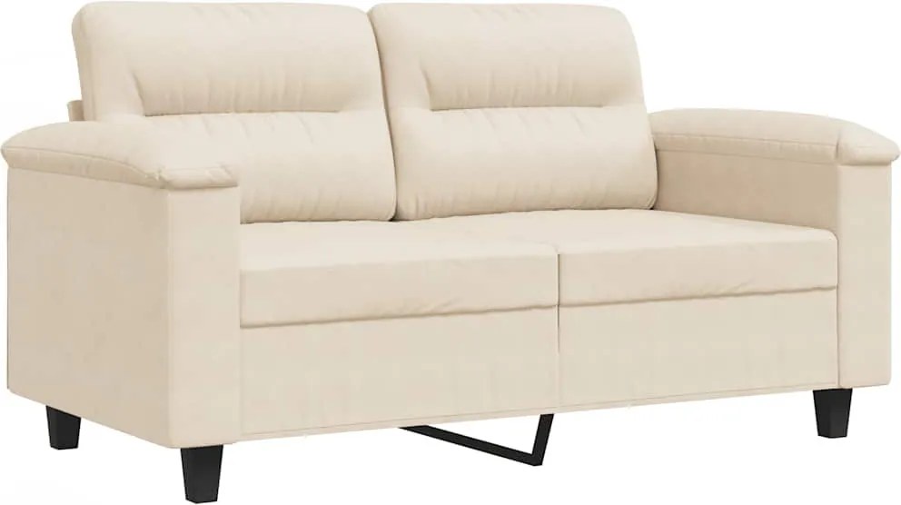 vidaXL kétszemélyes bézs mikroszálas szövetkanapé 120 cm