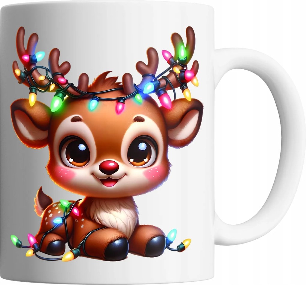 Bögre 330ml Karácsonyi Rénszarvas Mikulás Ajándék Ajándék Név