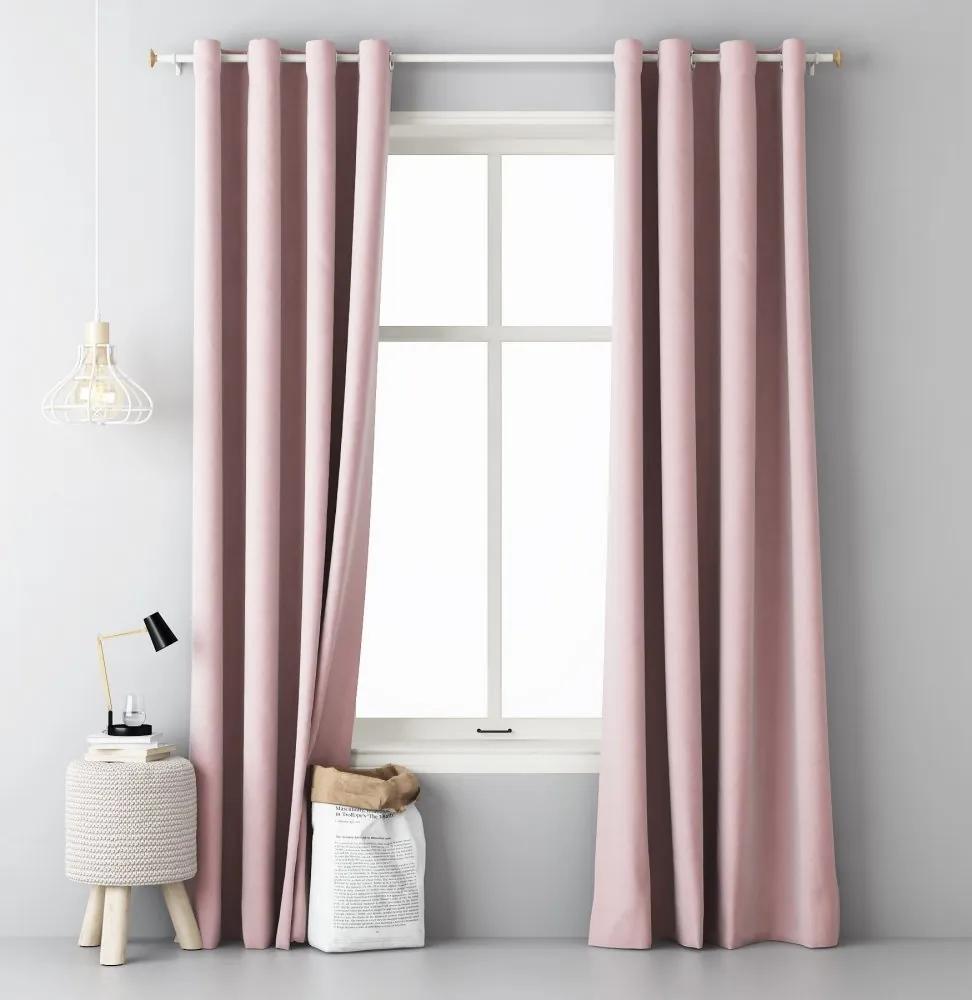 Egyszínű rózsaszín függöny 140 x 250 cm Szélesség: 140 cm | Hossz: 250 cm (1 darabos készletben)