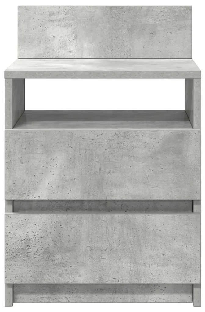2 db betonszürke éjjeliszekrény 2 fiókkal 40x33x60 cm