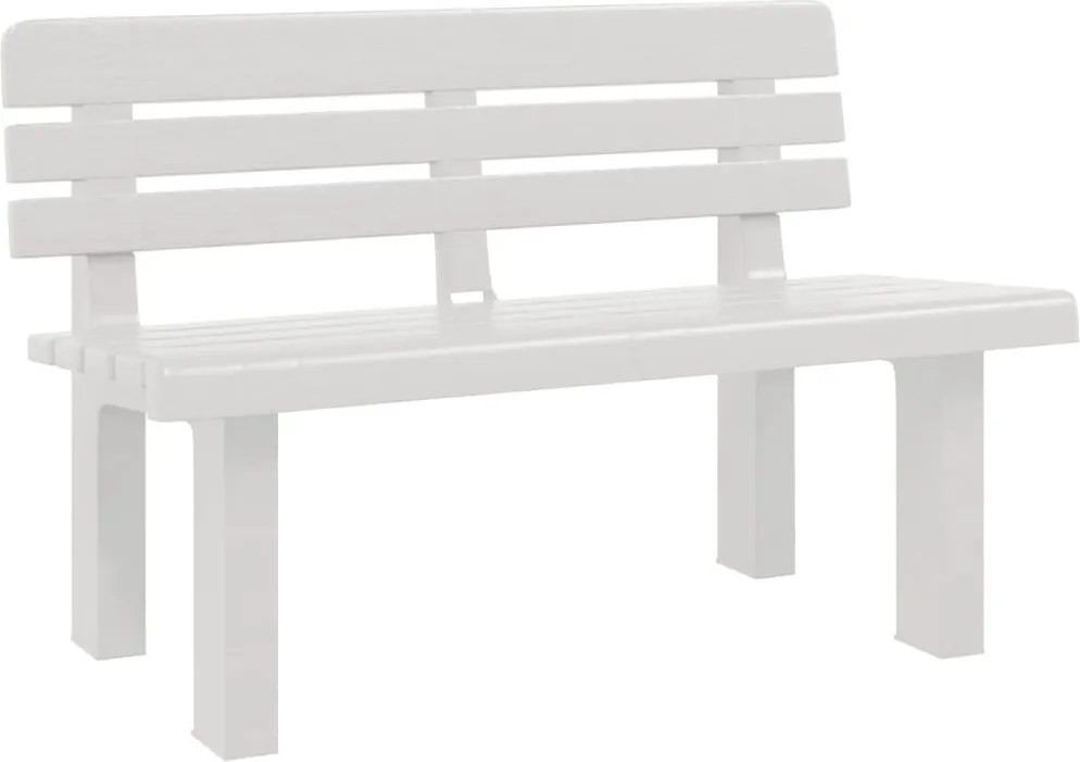 Fehér polipropilén kerti pad 110 x 52 x 71 cm