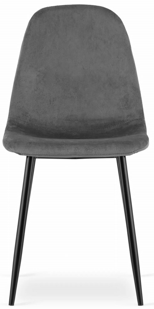 AKCIÓ Sötétszürke bársonyszék COMO fekete lábakkal II. osztály