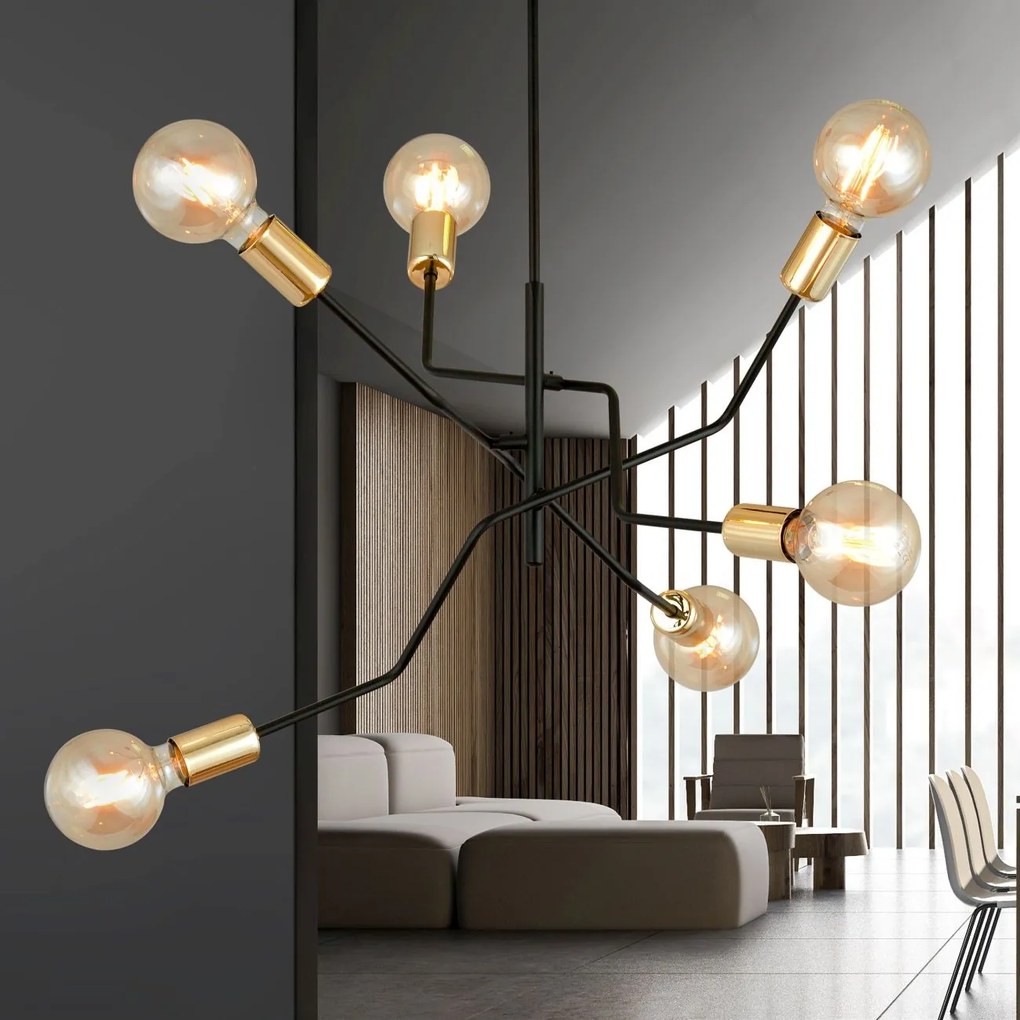 Emibig modern mennyezeti lámpa bolt fekete emi1125/6