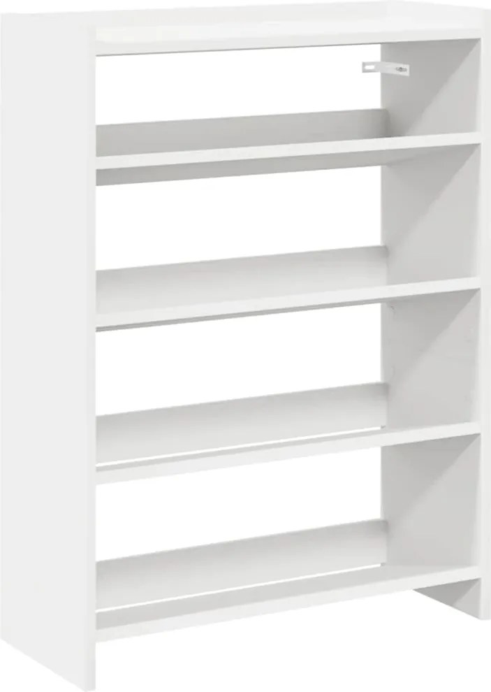 vidaXL fehér szerelt fa cipőtároló szekrény 60x25x81 cm