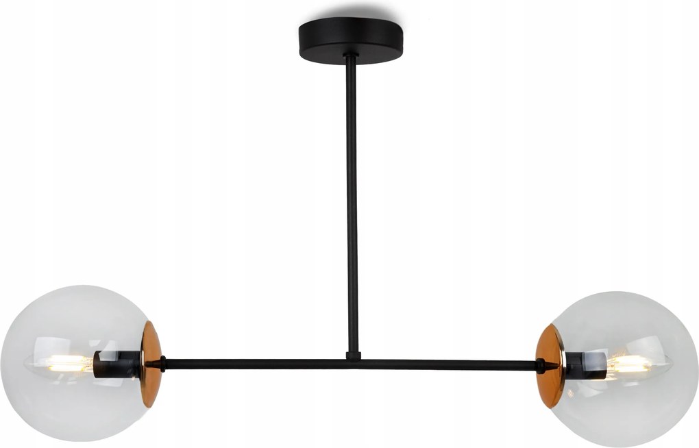 Függő Mennyezeti Lámpa Fekete Csillár Loft Üveg Gömbök Konyha Étkező