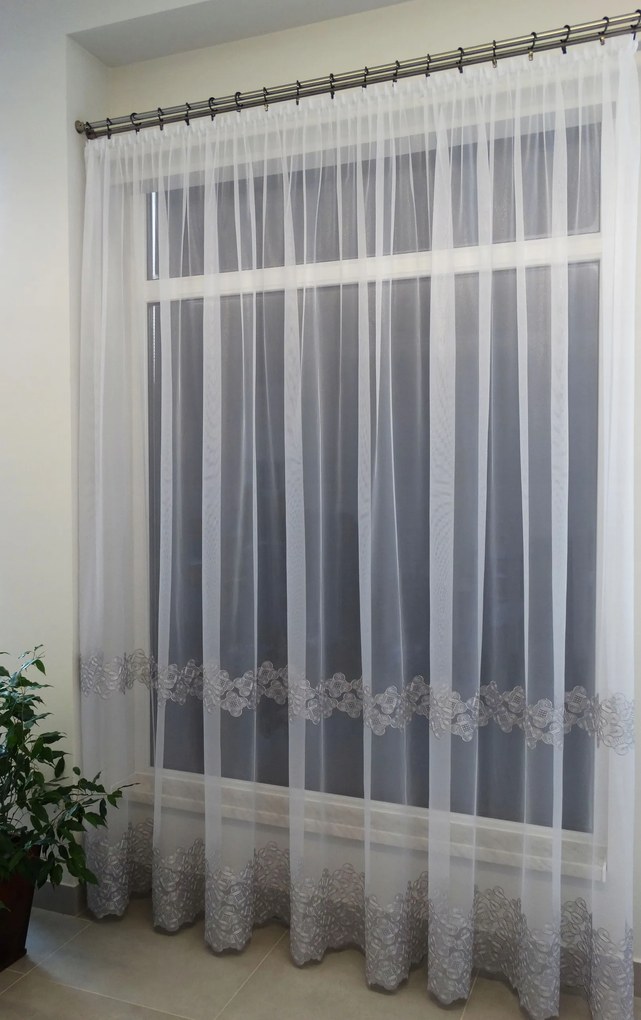 Mg Függöny Esus napellenző Hímzett hamu 300x250 szalag