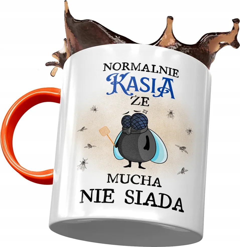 Narancssárga Bögre Kasi Barátnő Feleség Ajándék Nyomtatott Fotóval