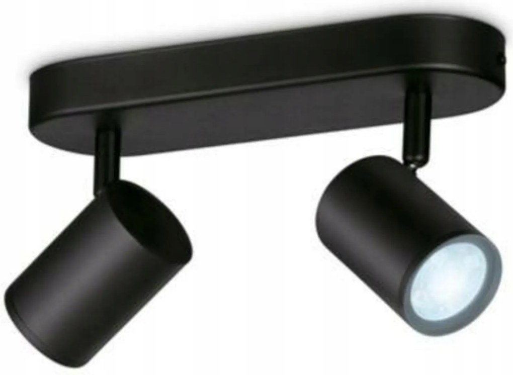 Philips WiZ Imageo 2x GU10 intelligens Led spotlámpa, fekete, szabályozható fényerejű