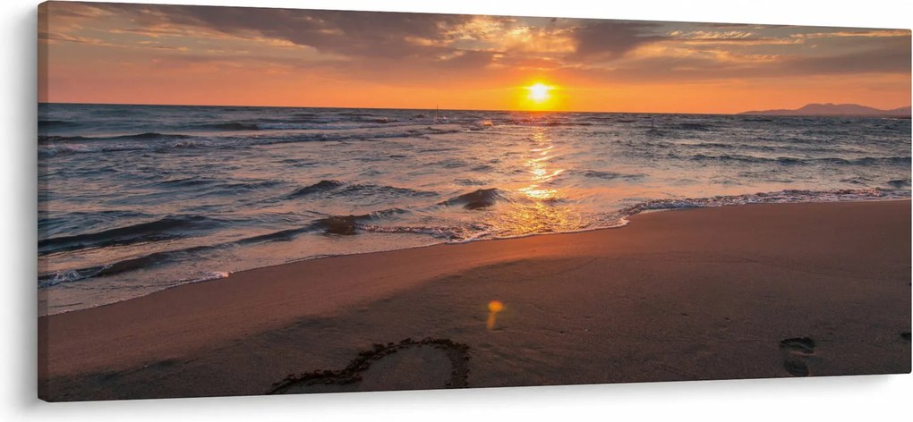 Egy szív képe a homokban (120x50 cm)
