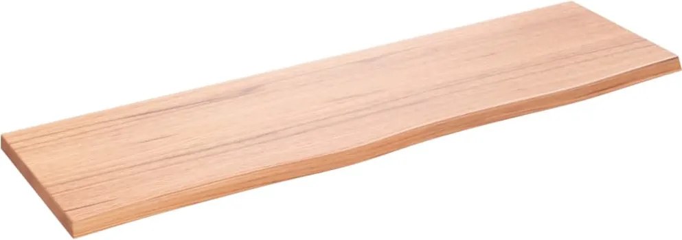 vidaXL világosbarna kezelt tömör tölgyfa fali polc 100x30x2 cm