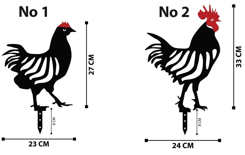 Kerti fém kiegészítők díszkészlete Chick (fekete). 1083005
