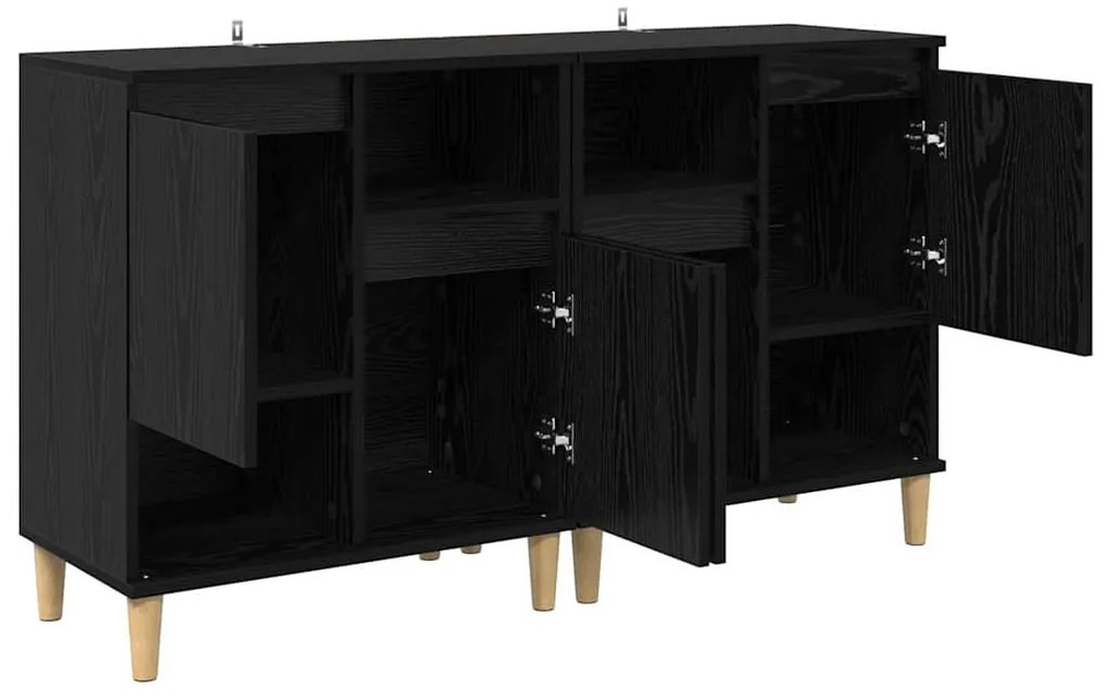 Oldalszekrények 2 pcs Fekete tölgy 60 x 35 x 70 cm Faanyag