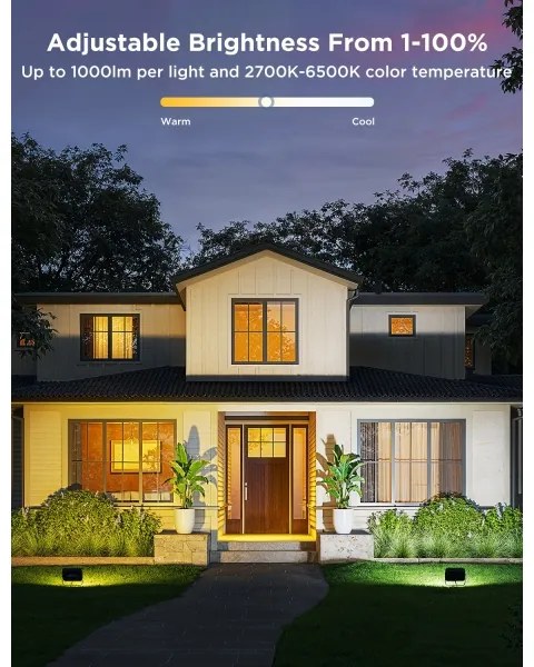 Govee - 4 darabos RGBICWW LED reflektor szett, dimmelhető, LED/24W/230V, IP66, matt, Wi-Fi