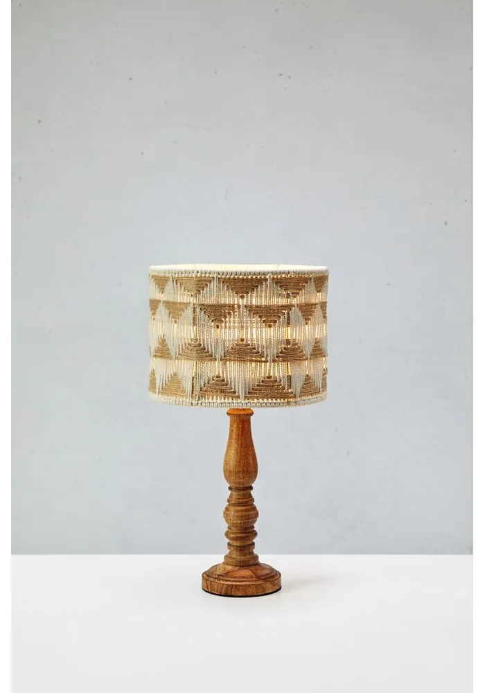 Barna-natúr színű asztali lámpa textil-juta búrával (magasság 45 cm) Ano – Markslöjd