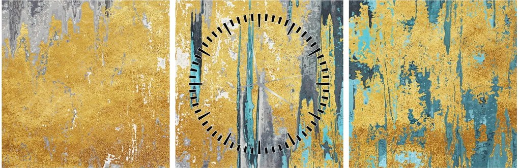 Kép - Arany design (órával) (90x30 cm)